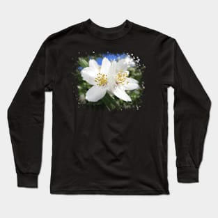 white flowers, flower, nature, blooms, garden Long Sleeve T-Shirt